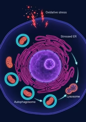 Autofagia mitocondriale e stress del reticolo endoplasmatico nello pneumocita